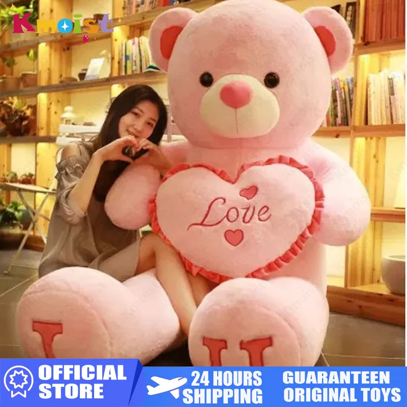 100cm "I LOVE YOU" Big Bear Plush Toy - Huge Stuffed Soft Bear Doll