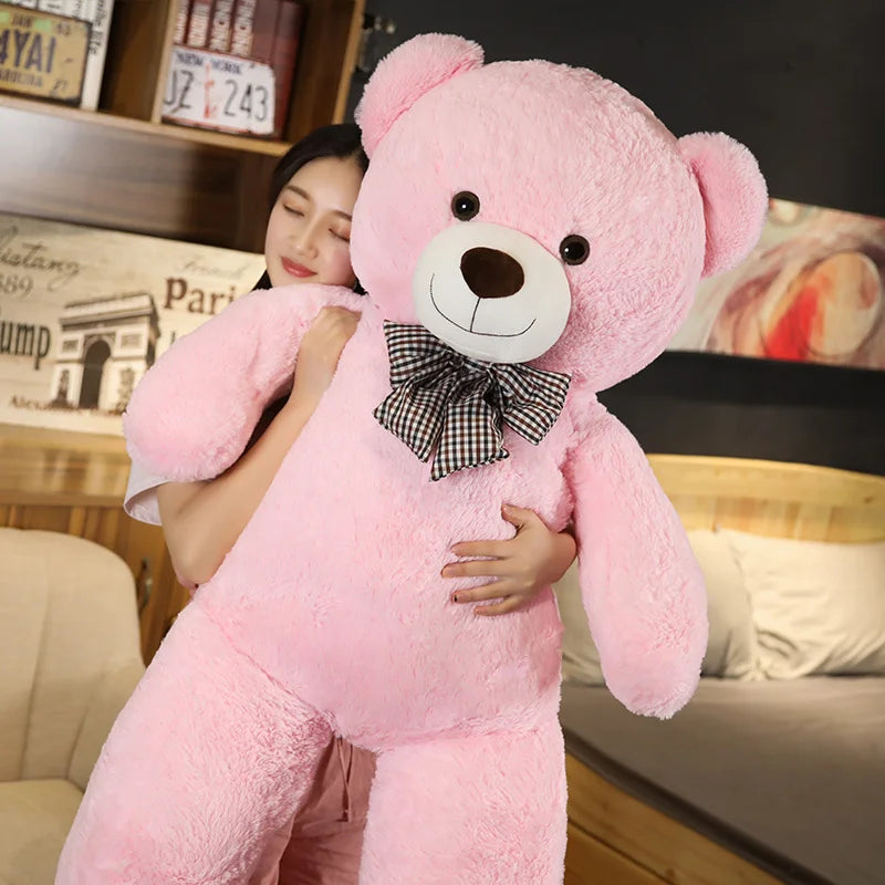 Giant 105cm Soft Teddy Bear Plush Toys - White, Pink, Brown - Super Big Hugging Pillow Animal Cushion for Children