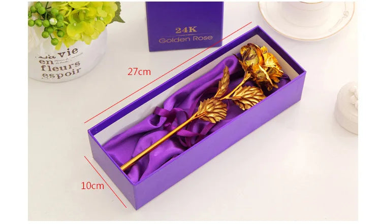 Best Golden Rose Gift for Girlfriend – Valentine's Day & Wedding Decoration | Gold Plated Flower in Gift Box