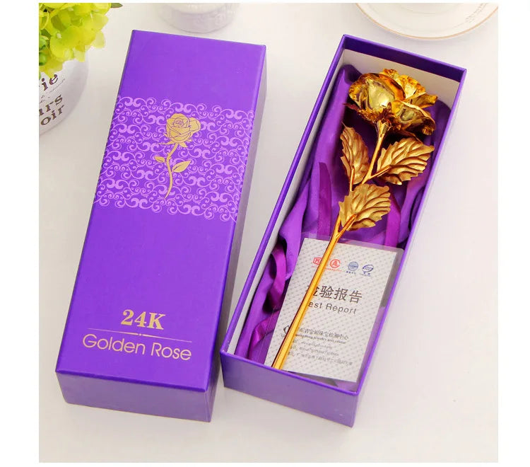 Best Golden Rose Gift for Girlfriend – Valentine's Day & Wedding Decoration | Gold Plated Flower in Gift Box