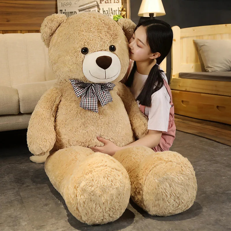 Giant 105cm Soft Teddy Bear Plush Toys - White, Pink, Brown - Super Big Hugging Pillow Animal Cushion for Children