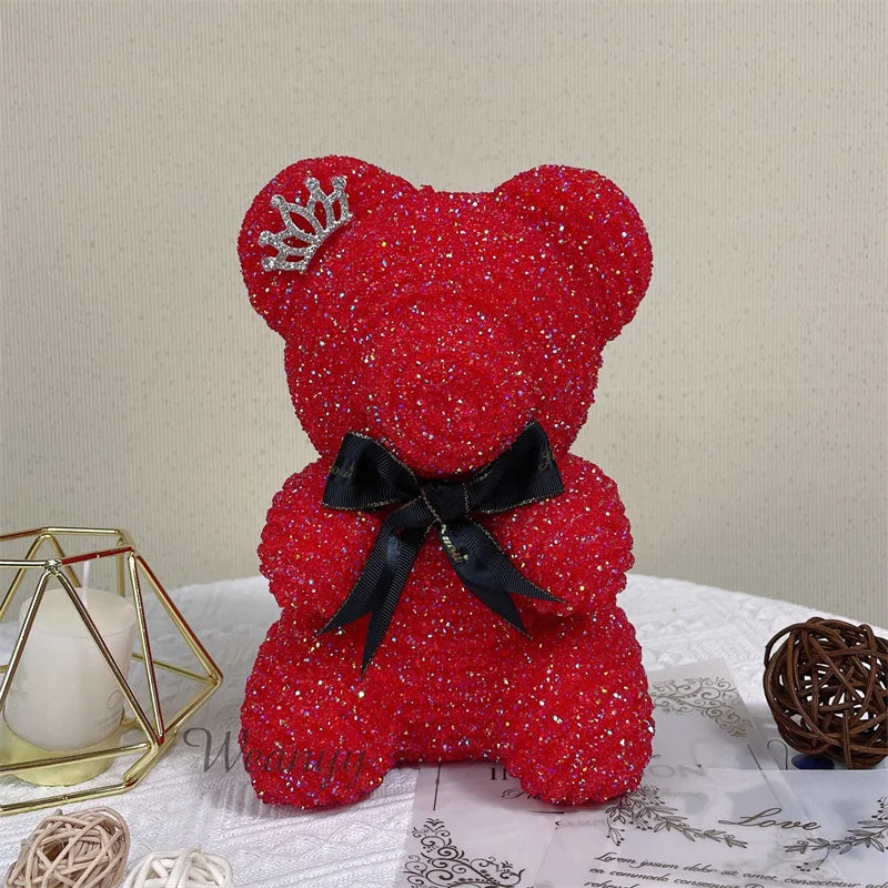 Diamond Teddy Bear with Clear Gift Box