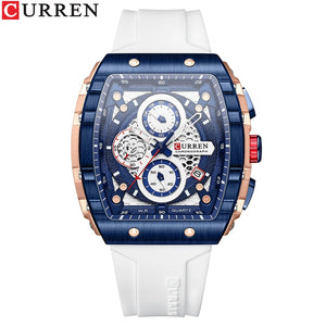 Luxury CURREN Square Men's Watch - Quartz, Waterproof, Chronograph