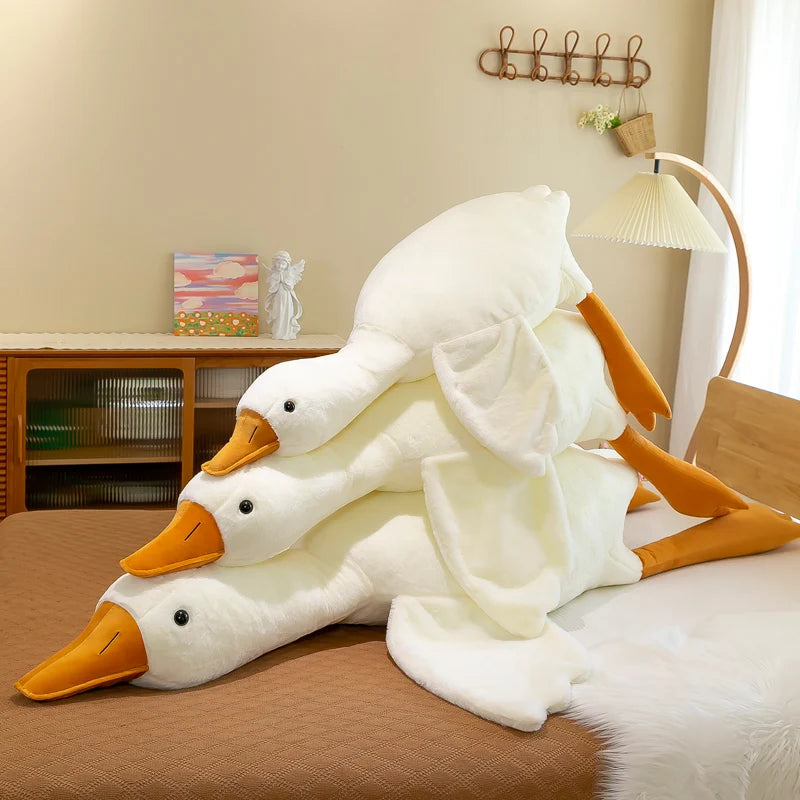 Large White Goose Plush Pillow - 90-190cm Stuffed Toy Gift