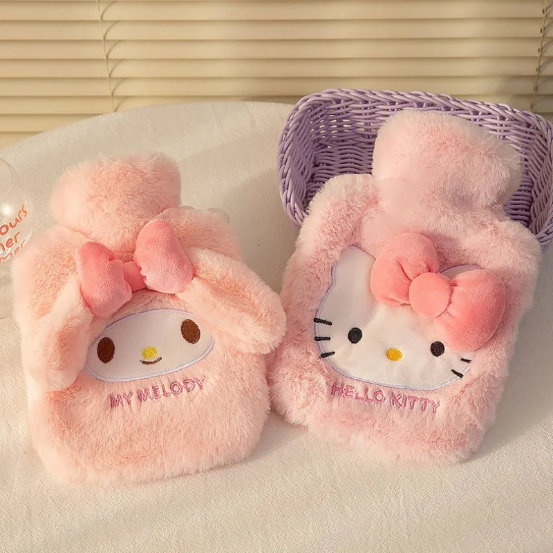 500ml Sanrio Plush Hot Water Bottle – Kawaii Hello Kitty, Kuromi, Cinnamoroll & Melody Design