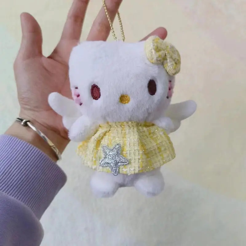 Hello Kitty Plush Doll Keychain - Cute KT Cat Schoolbag Decoration, Fashion Charm, and Room Décor Holiday Gift