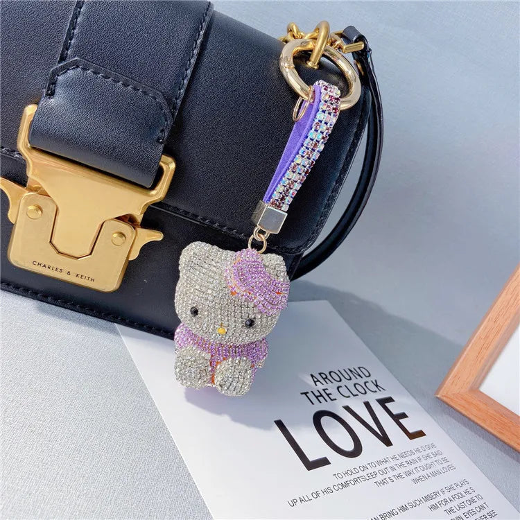 Kawaii Sanrio Hello Kitty Leather Key Case - Driver's License Holder, Keychain, and Gift Bag for Girls