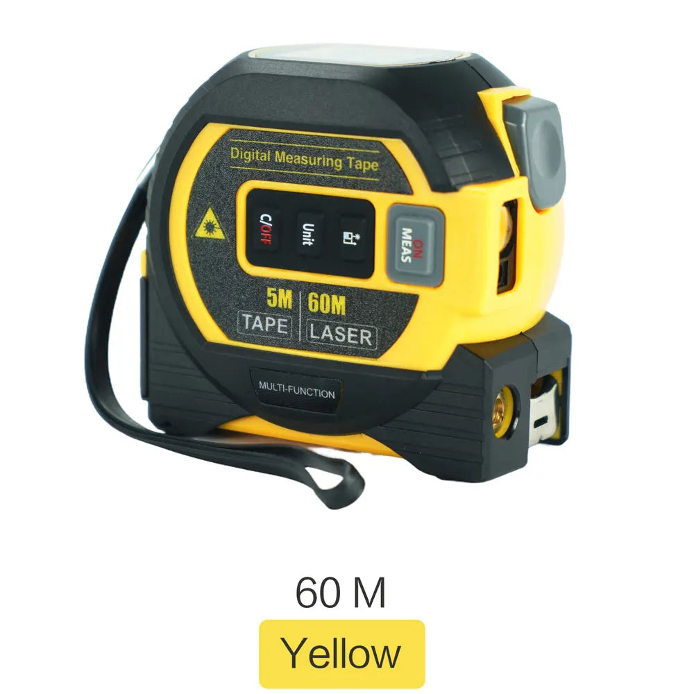 3-in-1 Laser Tape Measure | 40/60M High Precision Measuring Tool with Digital Display & Steel Tape