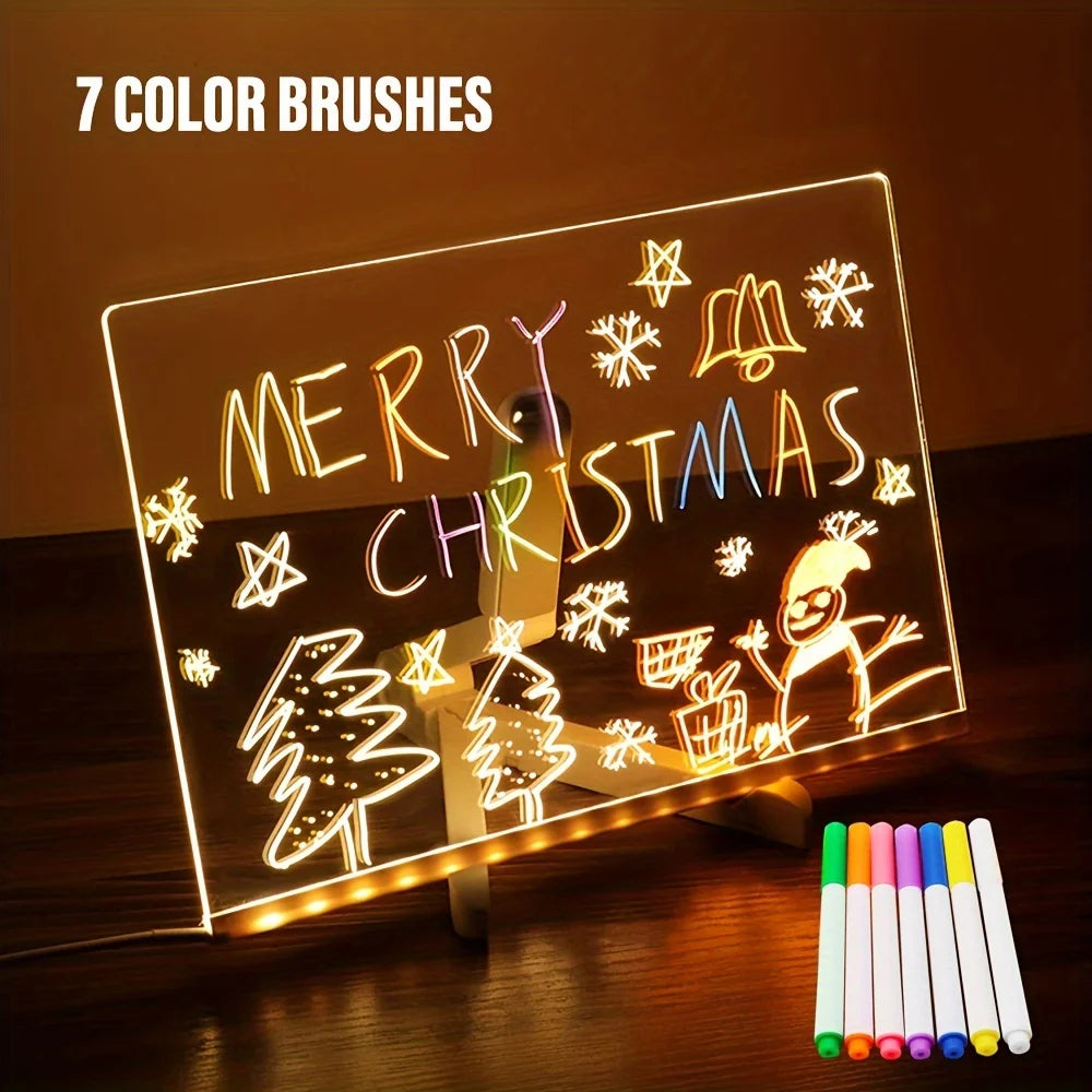 LED White Erasable Message Board | USB-Powered Drawing & Writing Board