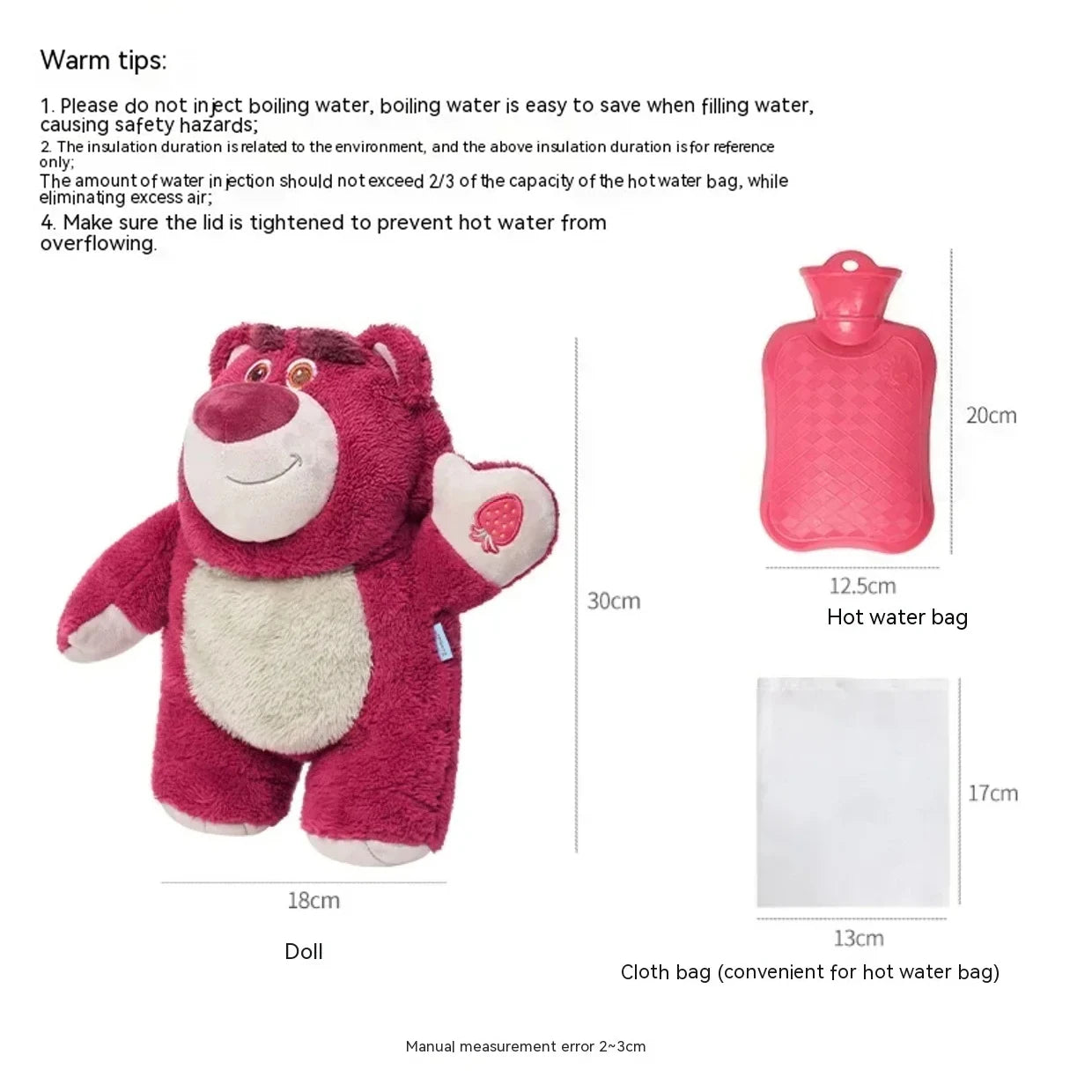 Stitch Plush Hot Water Bottle for Cramps & Pain Relief - Christmas Gift