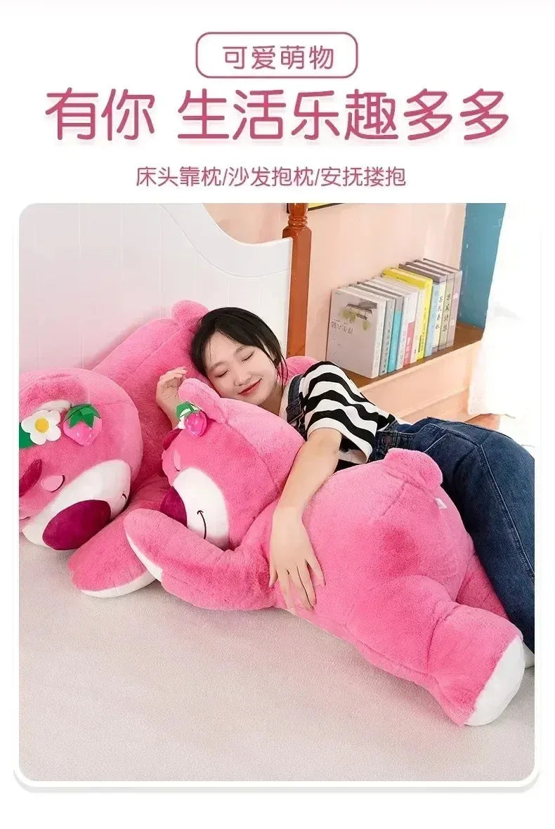 40cm Disney Strawberry Bear Plush Toy - Cute Kawaii Cartoon Pillow for Girls, Kids, and Anime Lovers - Perfect Gift for Any Occasion