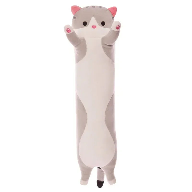 Cartoon Cat Plush Body Pillow – Cute Kawaii Cat Stuffed Cushion for Sofa, Decorative Body Pillow & Soft Back Cushion for Sleeping