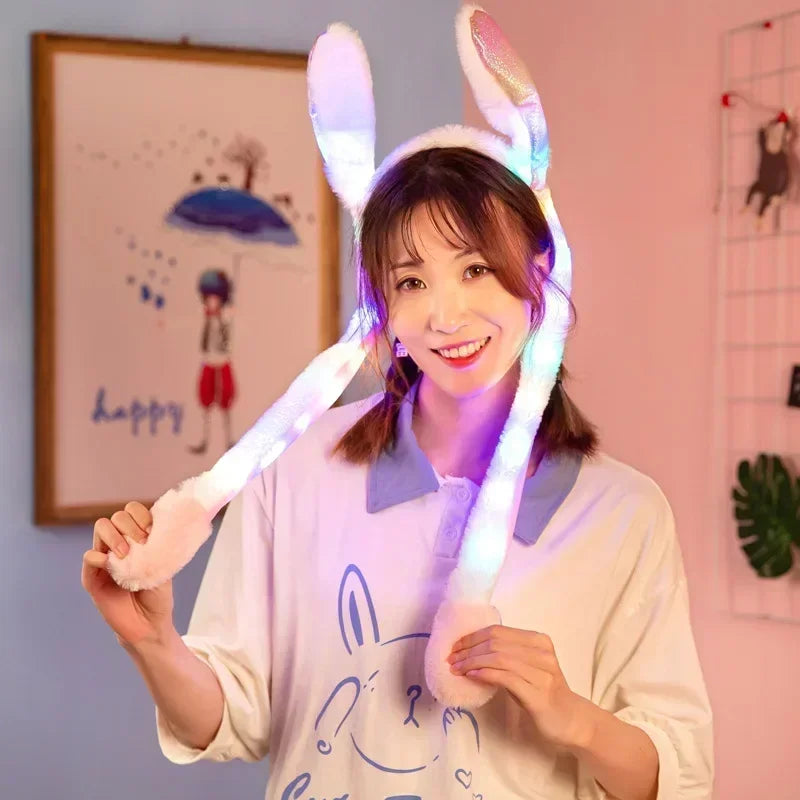 Pokemon Cartoon Glowing Hat Cute Pikachu Children Bunny Hat Cute Pet Bunny Ears Will Move Headband Girl New Year Gift New