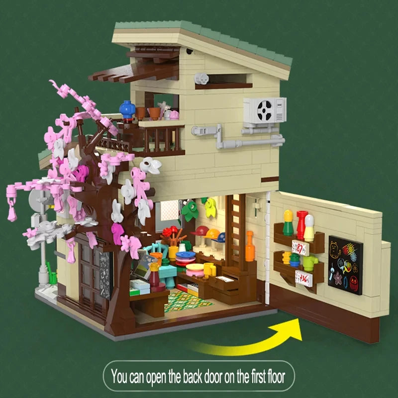 Cada LED Japanese Street View Building Blocks – Steamed Bun House & Summer Cafe