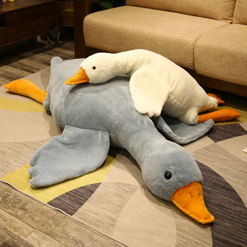 Giant Fluffy Duck Plush Toy - Adorable 50-130cm Sleeping Pillow for Kids & Girls | Perfect Birthday Gift