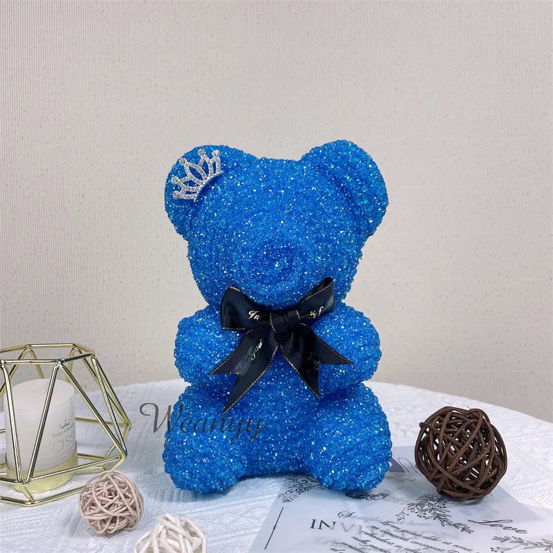 Diamond Teddy Bear with Clear Gift Box