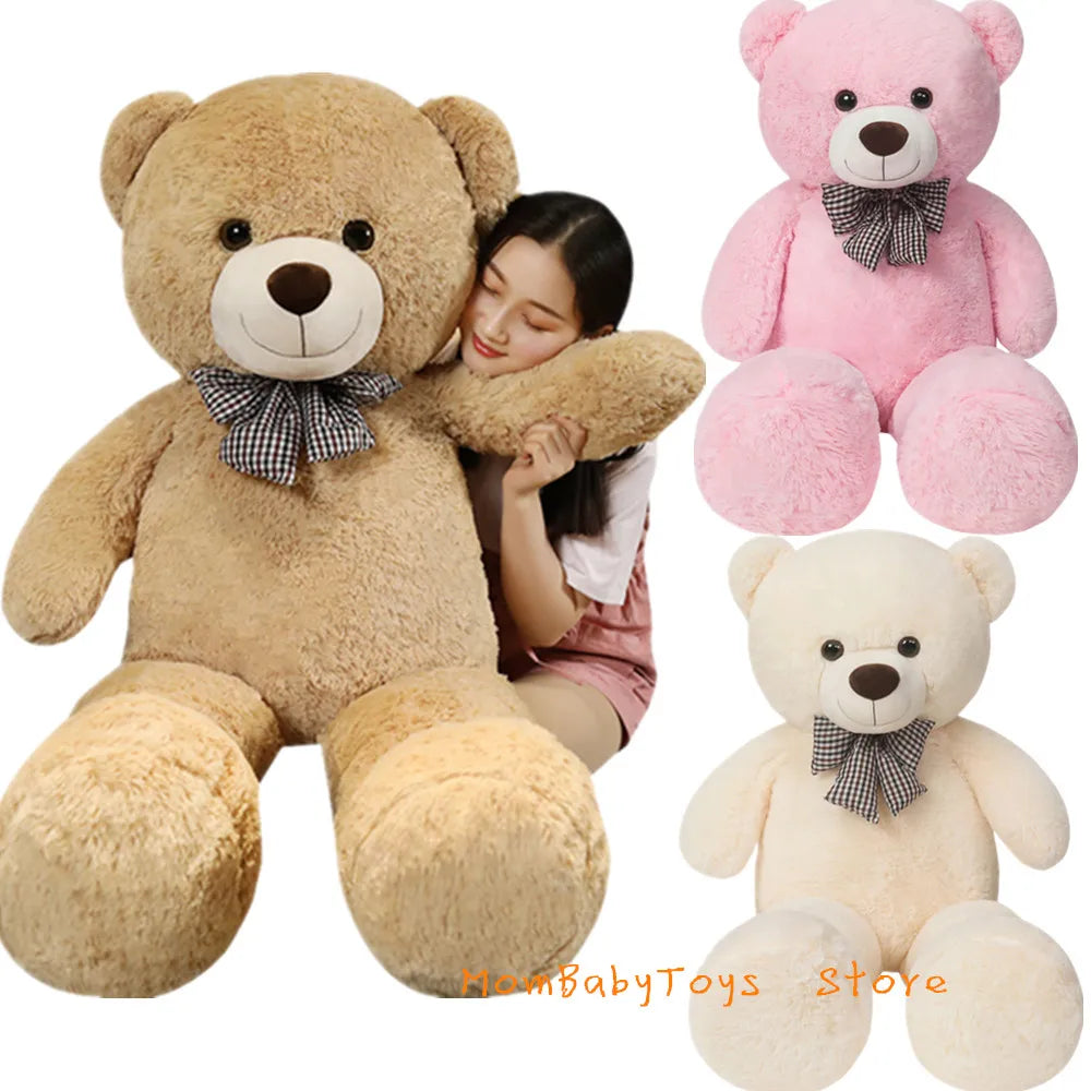 Giant 105cm Soft Teddy Bear Plush Toys - White, Pink, Brown - Super Big Hugging Pillow Animal Cushion for Children