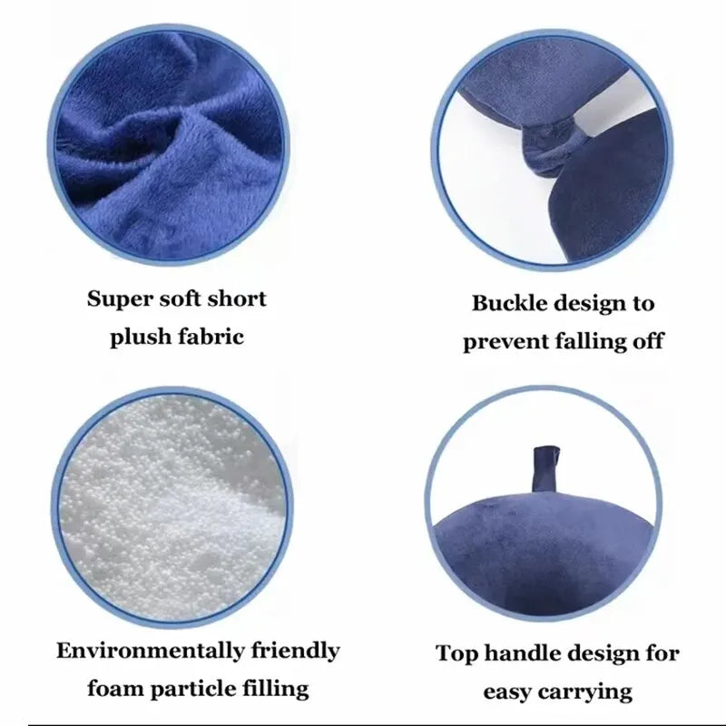 Random Color 1PC Soft Travel Pillow with Foam Particles for Comfort on Airplanes, Cars, and Home Office Use - Stuffed Toy