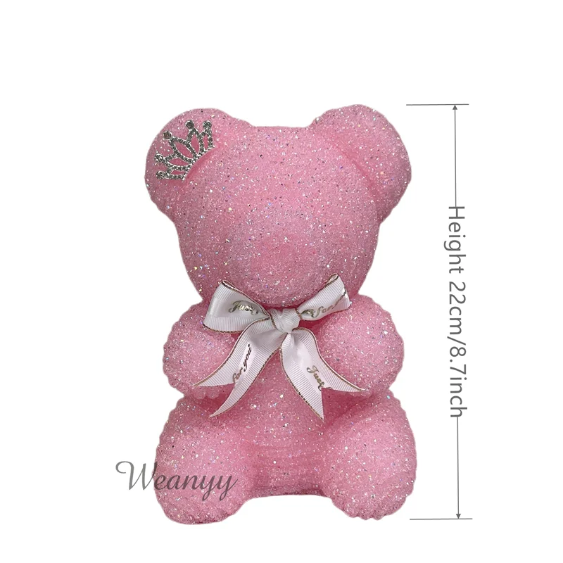 Diamond Teddy Bear with Clear Gift Box