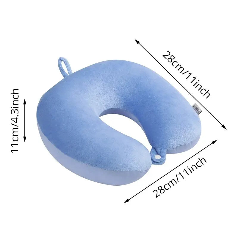 Random Color 1PC Soft Travel Pillow with Foam Particles for Comfort on Airplanes, Cars, and Home Office Use - Stuffed Toy