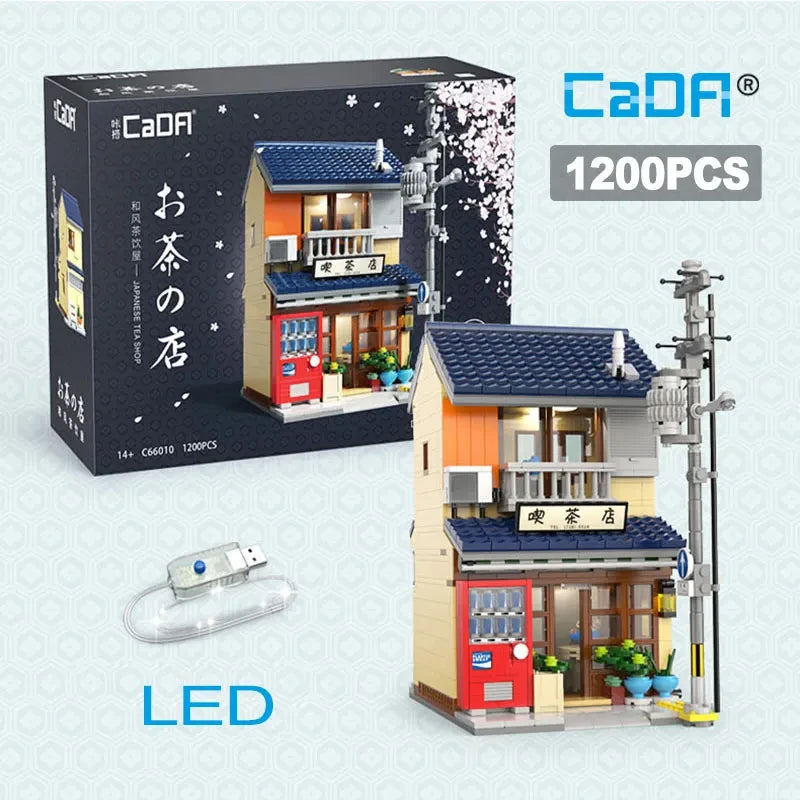 Cada LED Japanese Street View Building Blocks – Steamed Bun House & Summer Cafe