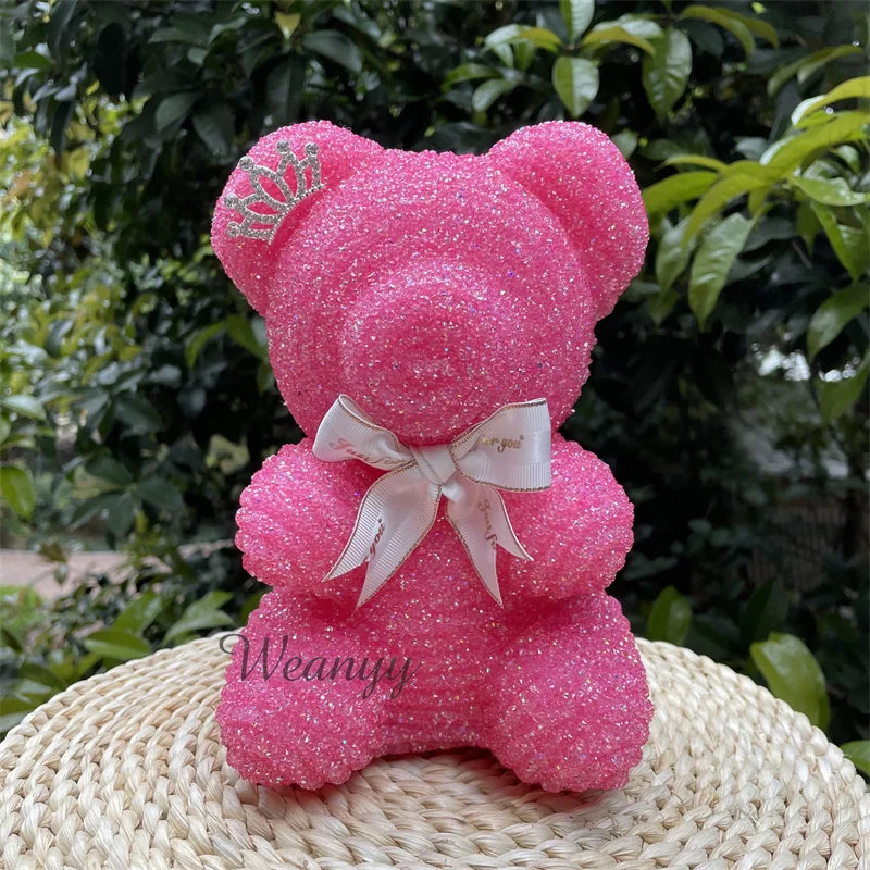 Diamond Teddy Bear with Clear Gift Box