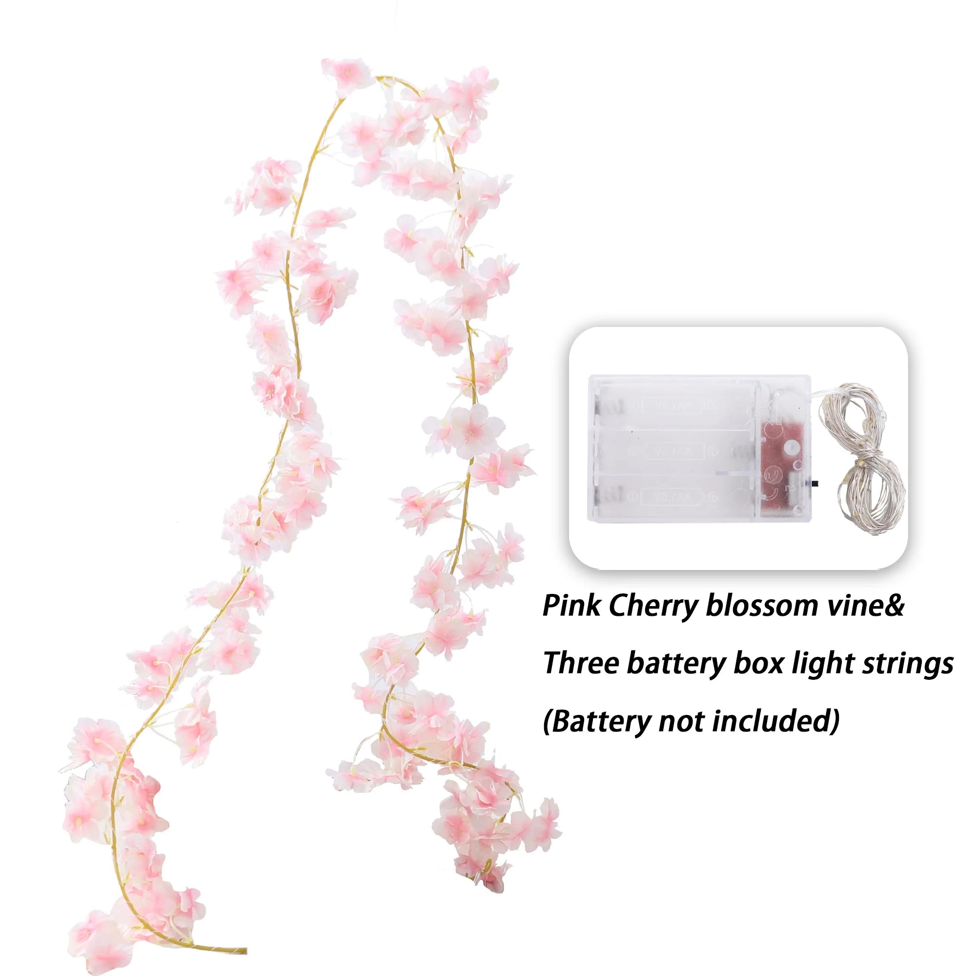 Kahaul Artificial Pink Cherry Blossom Vine - Wedding, Home & Party Decoration