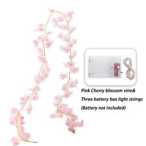 Kahaul Artificial Pink Cherry Blossom Vine - Wedding, Home & Party Decoration