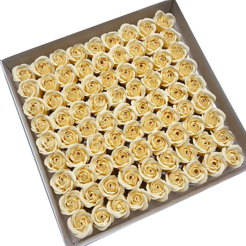 81pcs Artificial Rose Flower Heads – Wedding & DIY Décor