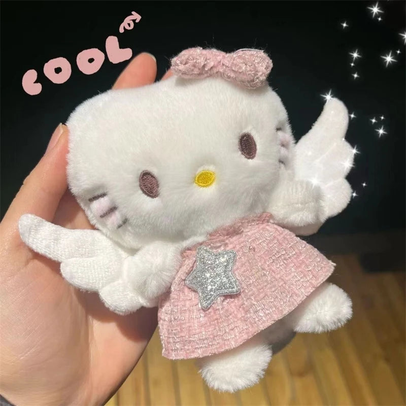 Hello Kitty Plush Doll Keychain - Cute KT Cat Schoolbag Decoration, Fashion Charm, and Room Décor Holiday Gift