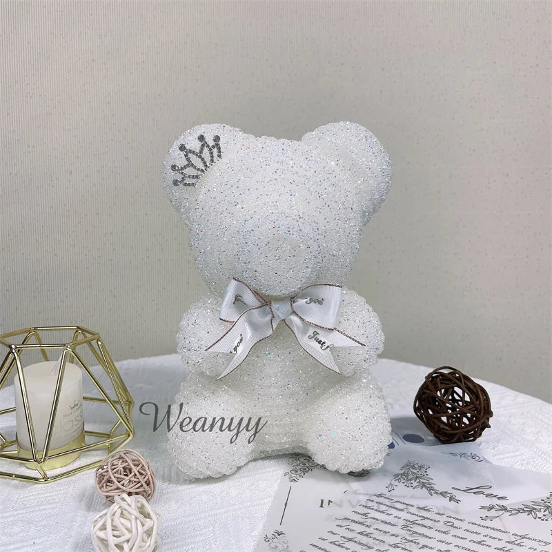 Diamond Teddy Bear with Clear Gift Box