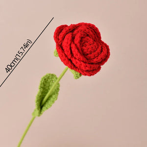 Hand-Knitted Crochet Rose Bouquet | Artificial Flowers for Wedding, Valentine's, and Home Decor