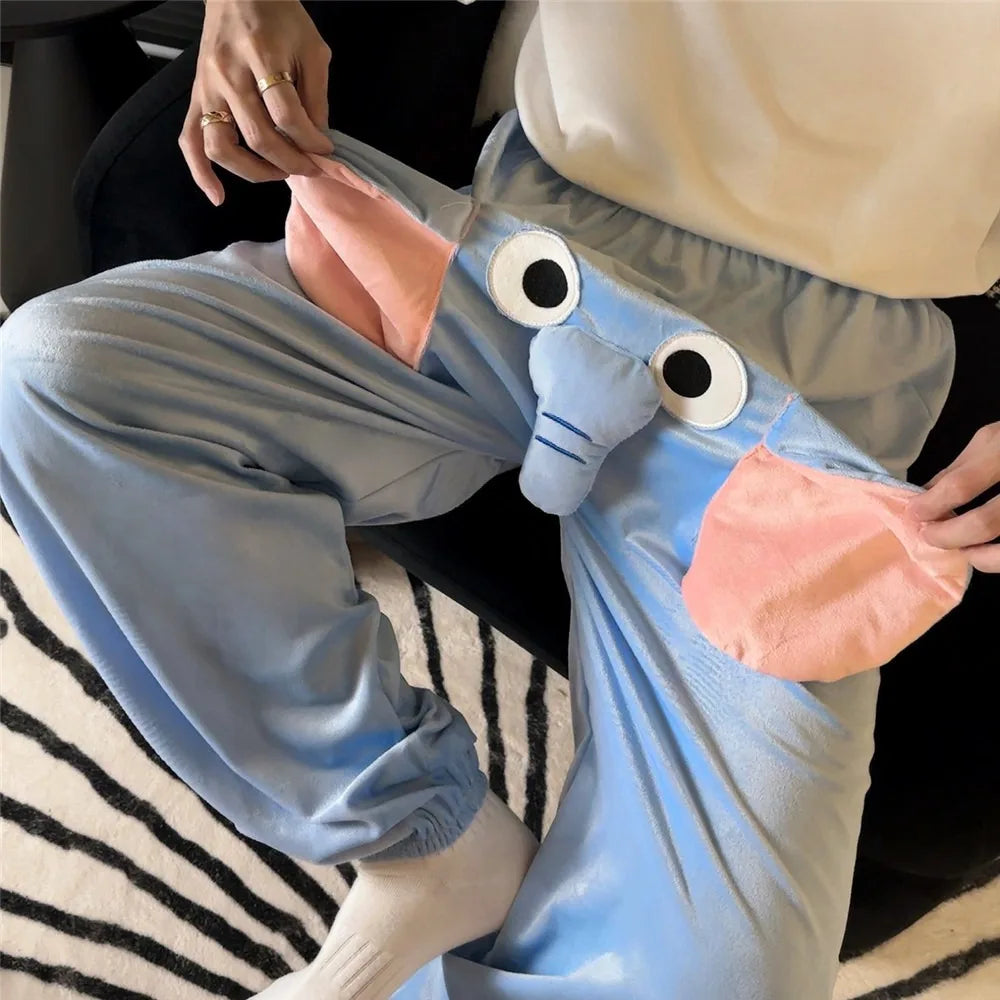 Elephant Couple Pants with Squeaky Trunk - Funny and Comfortable Pajamas