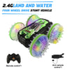 LED Amphibious RC Stunt Car – Dual Remote Control, Waterproof, 360° Flip & Drift