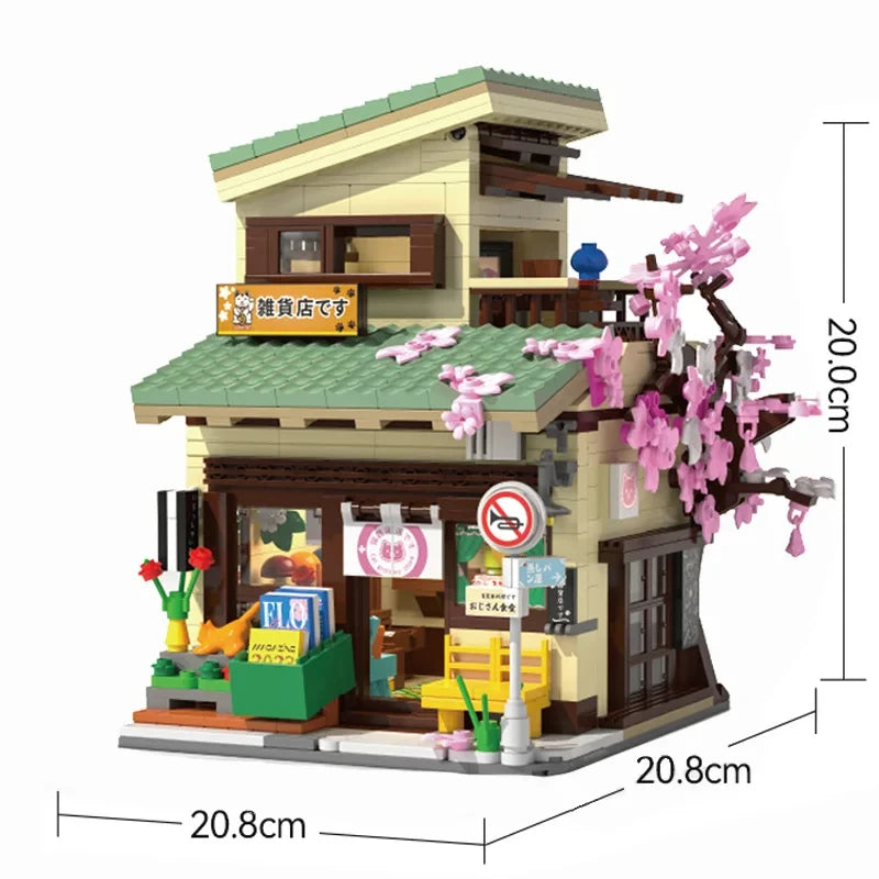 Cada LED Japanese Street View Building Blocks – Steamed Bun House & Summer Cafe