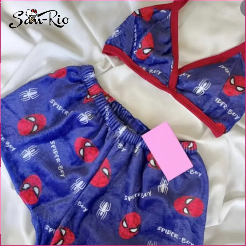 Sanrio Hello Kitty Women's Plush Pajamas Set - 2-Piece Sleepwear with Tank Top & Shorts