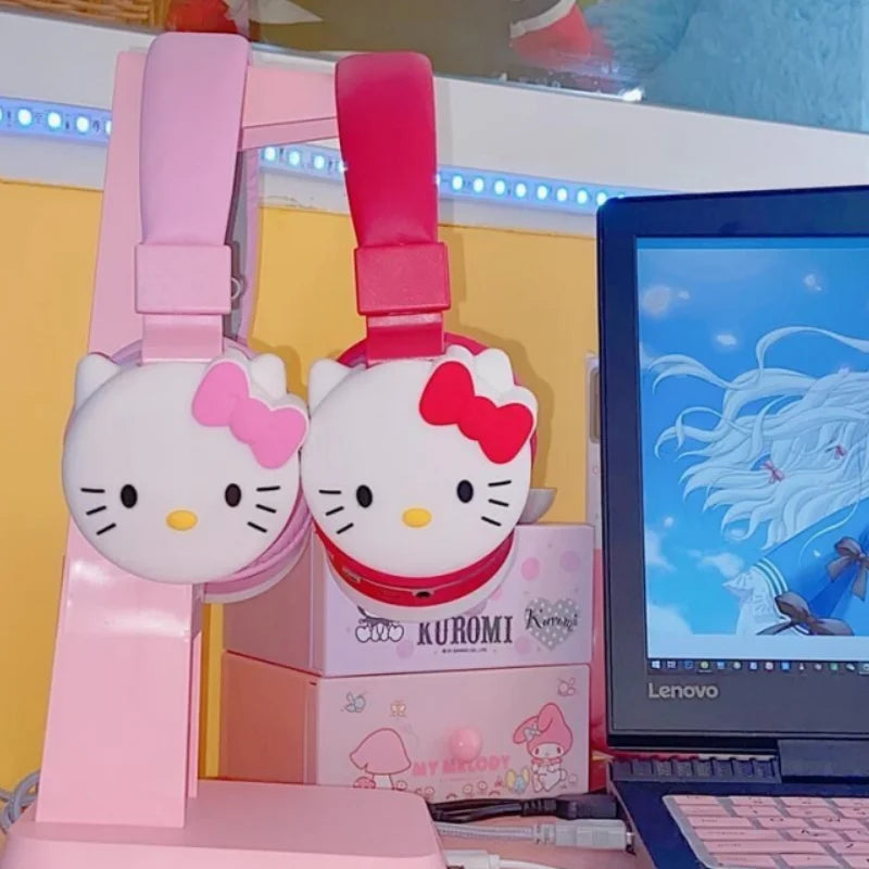 Hello Kitty Bluetooth Headphone | Cute Wireless Stereo Headset with Mic - Anime Cartoon Y2K Fashion Gift