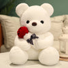 Kawaii Teddy Bear Plush Toy with Roses – Romantic Valentine's Gift