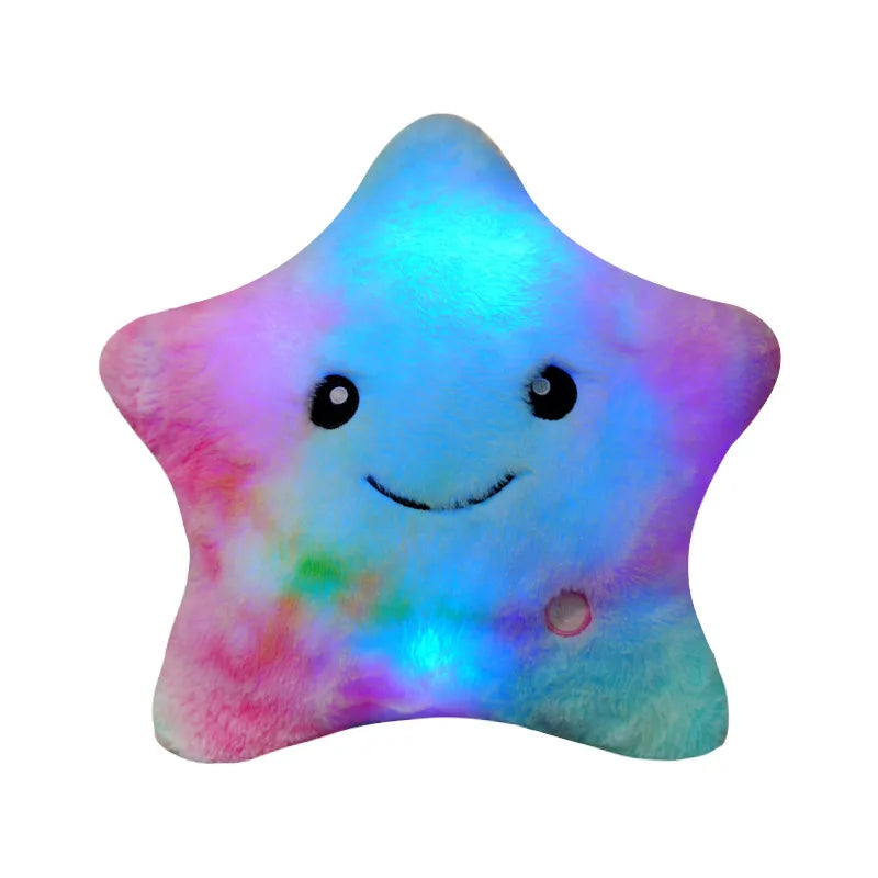 34CM Luminous Star Plush Pillow with LED Light – Soft Stuffed Toy Cushion for Kids, Children, and Girls – Perfect Gift for Christmas & Birthdays