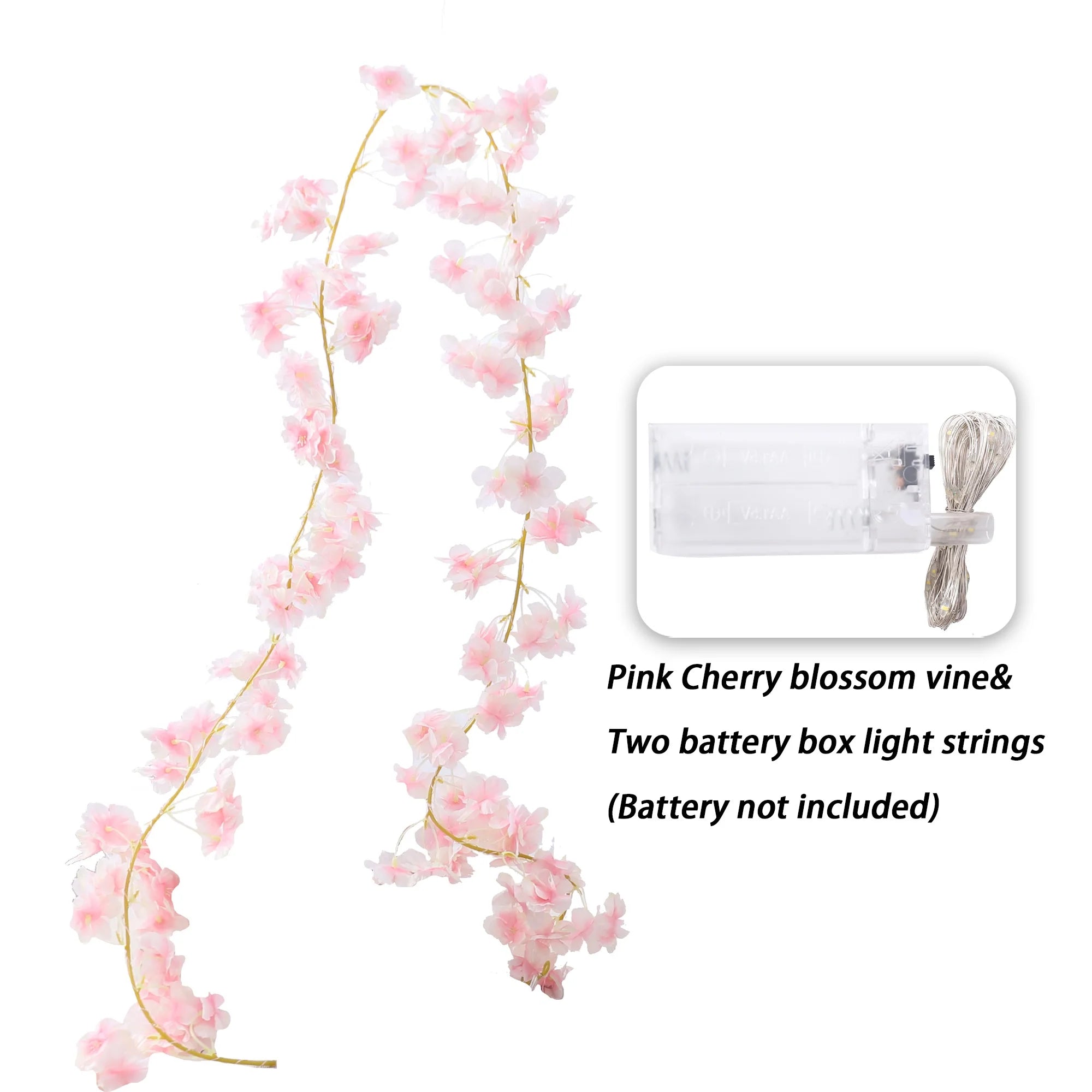 Kahaul Artificial Pink Cherry Blossom Vine - Wedding, Home & Party Decoration