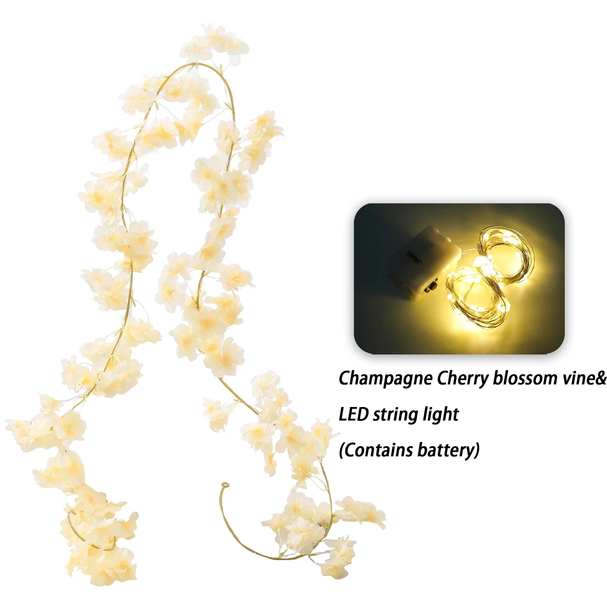 Kahaul Artificial Pink Cherry Blossom Vine - Wedding, Home & Party Decoration