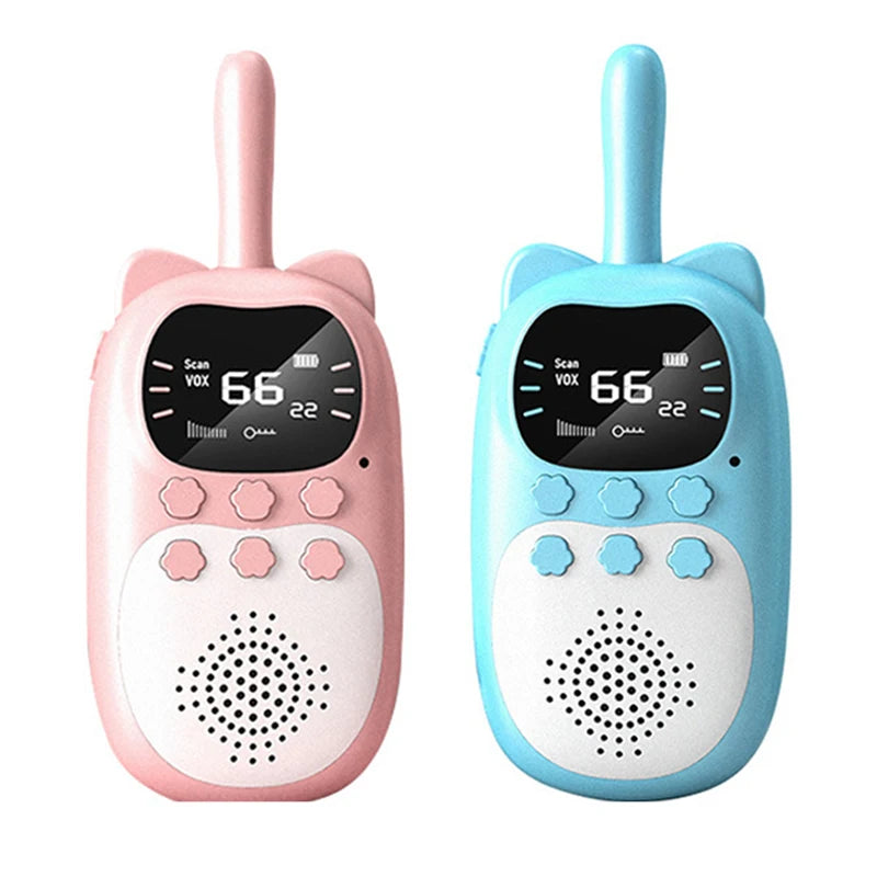 2pcs Kids Walkie Talkie Rechargeable – 1000mAh Long Range 3km Radio for Children