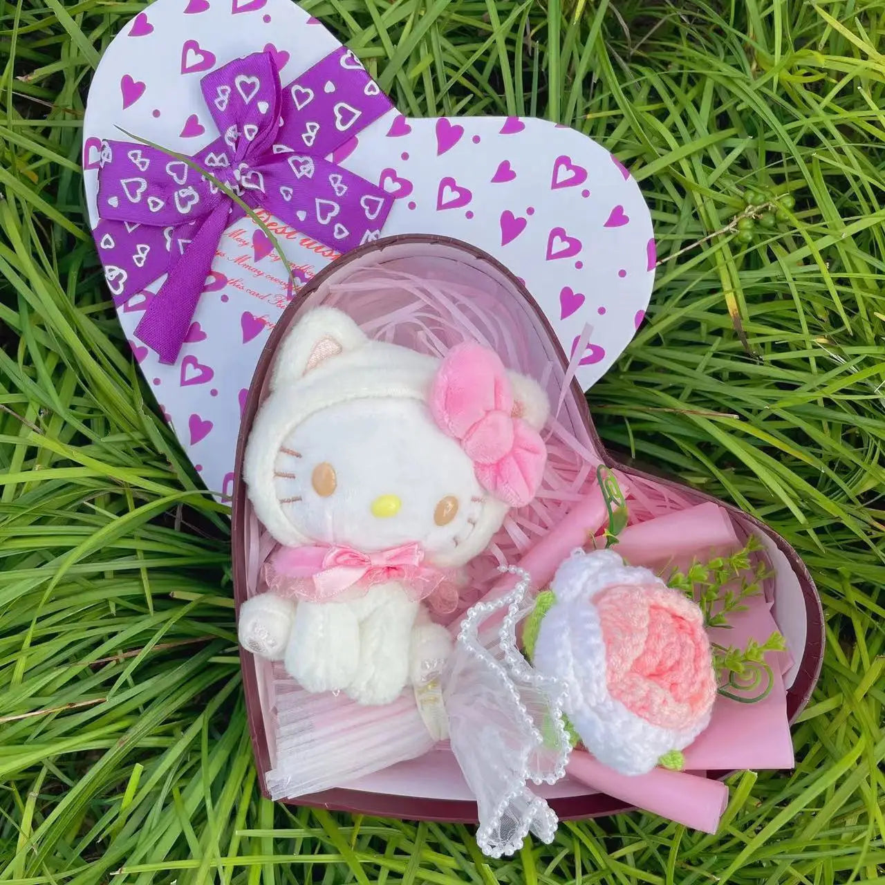 Sanrio Kuromi, Hello Kitty, My Melody, and Cinnamoroll Plush Doll Toys in Heart-Shaped Gift Box - Perfect for Christmas, Birthday, and Valentine’s Day Gifts