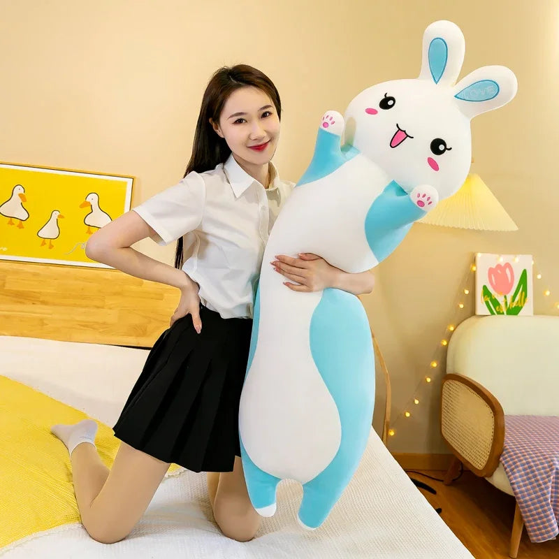 130cm Soft Pink Rabbit Doll – Cute Throw Pillow & Sleeping Companion