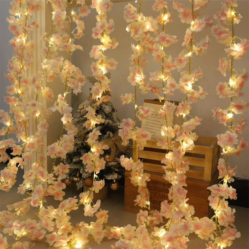 Kahaul Artificial Pink Cherry Blossom Vine - Wedding, Home & Party Decoration