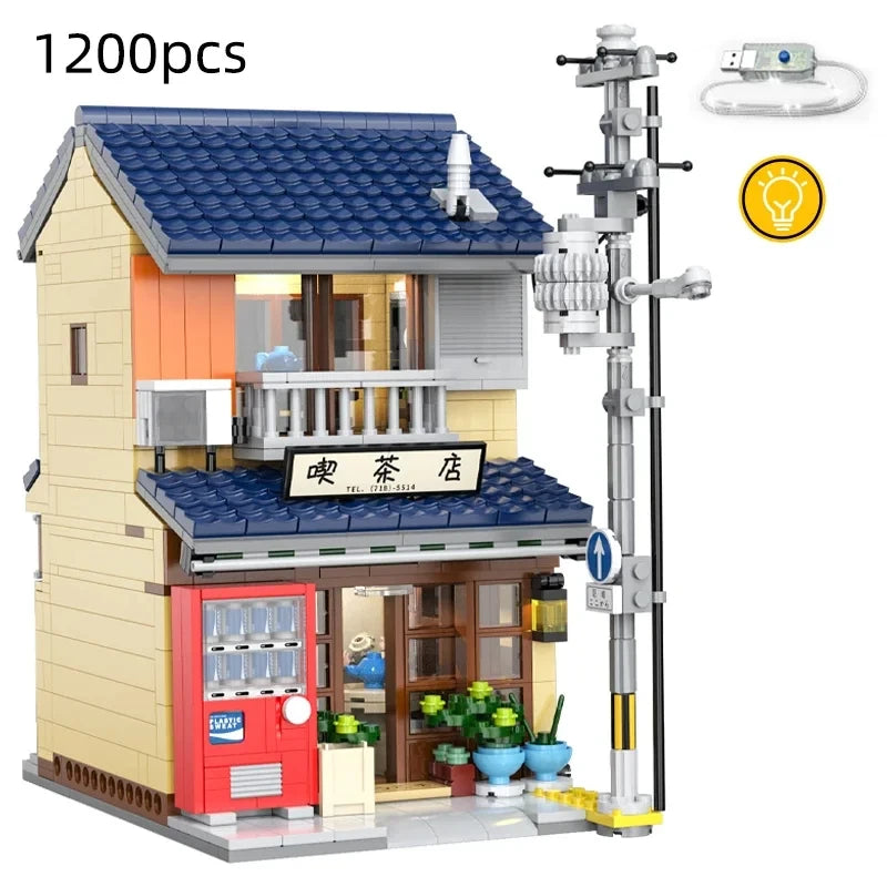 Cada LED Japanese Street View Building Blocks – Steamed Bun House & Summer Cafe