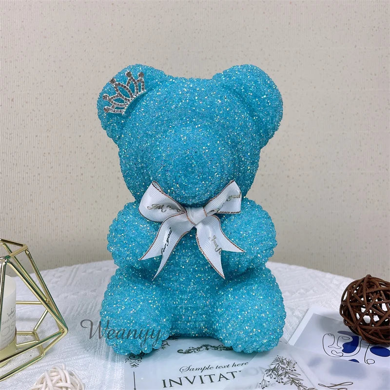 Diamond Teddy Bear with Clear Gift Box