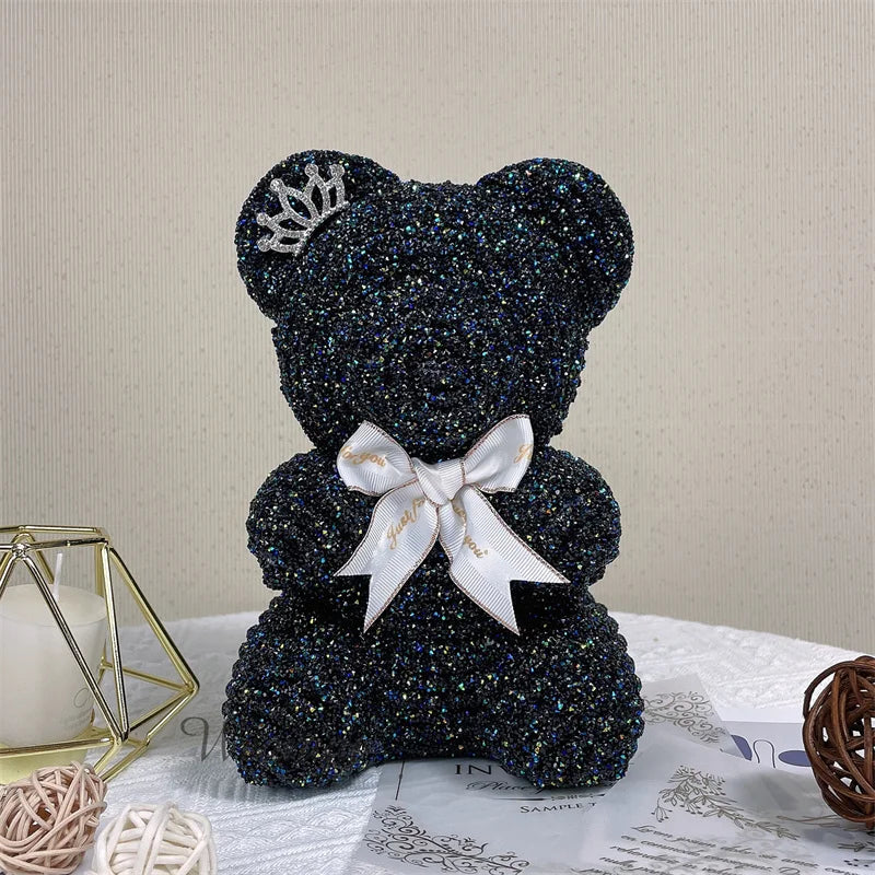 Diamond Teddy Bear with Clear Gift Box