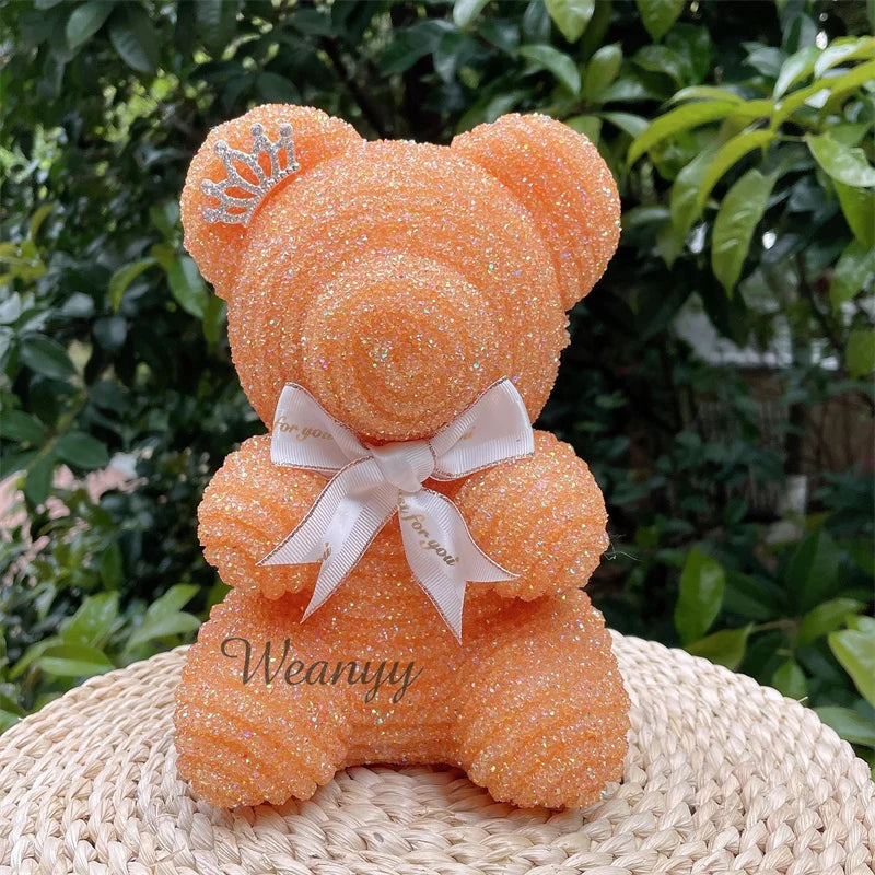 Diamond Teddy Bear with Clear Gift Box