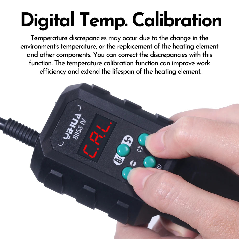 Micro Hot Air Gun 8858IV - 700W Soldering Rework Station with LCD Digital Temp Control